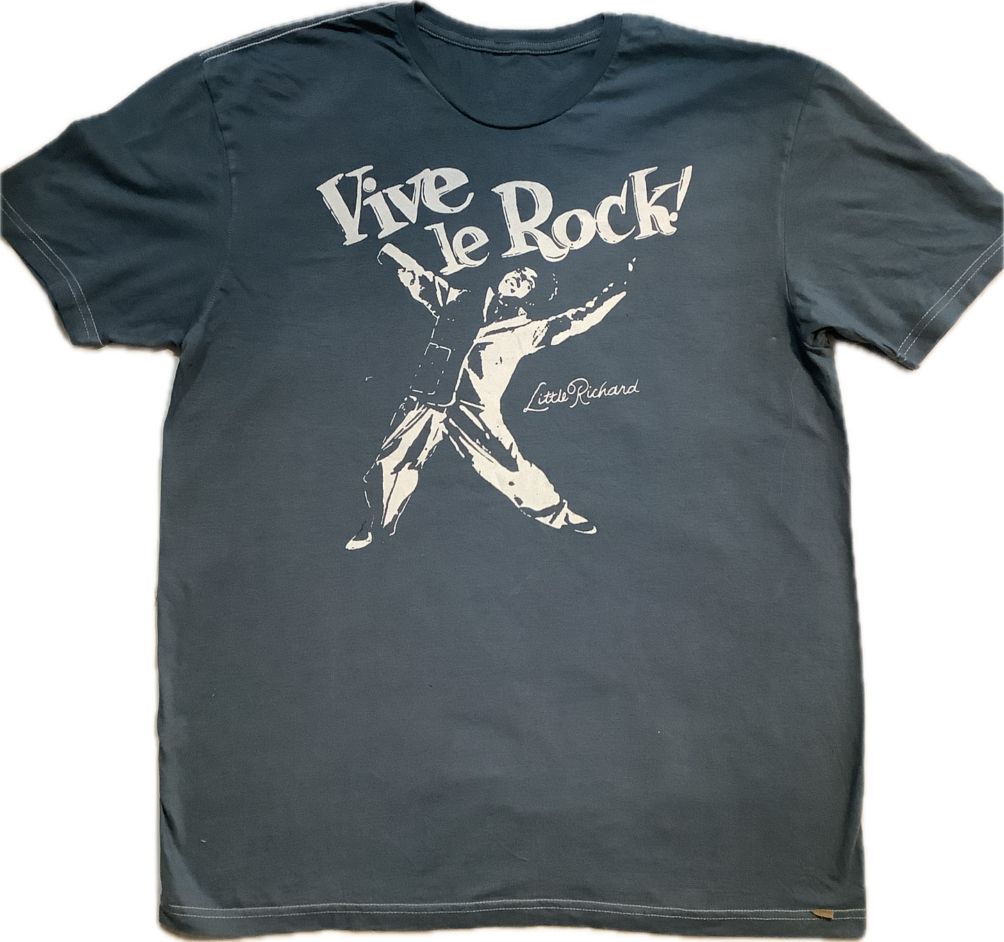 SALE: Little Richard Vive le Rock grey t-shirt Large 56cms wide £15