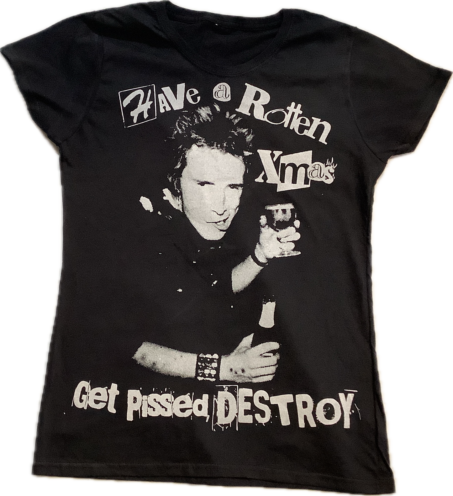 Have a Johnny Xmas black ladies t-shirt