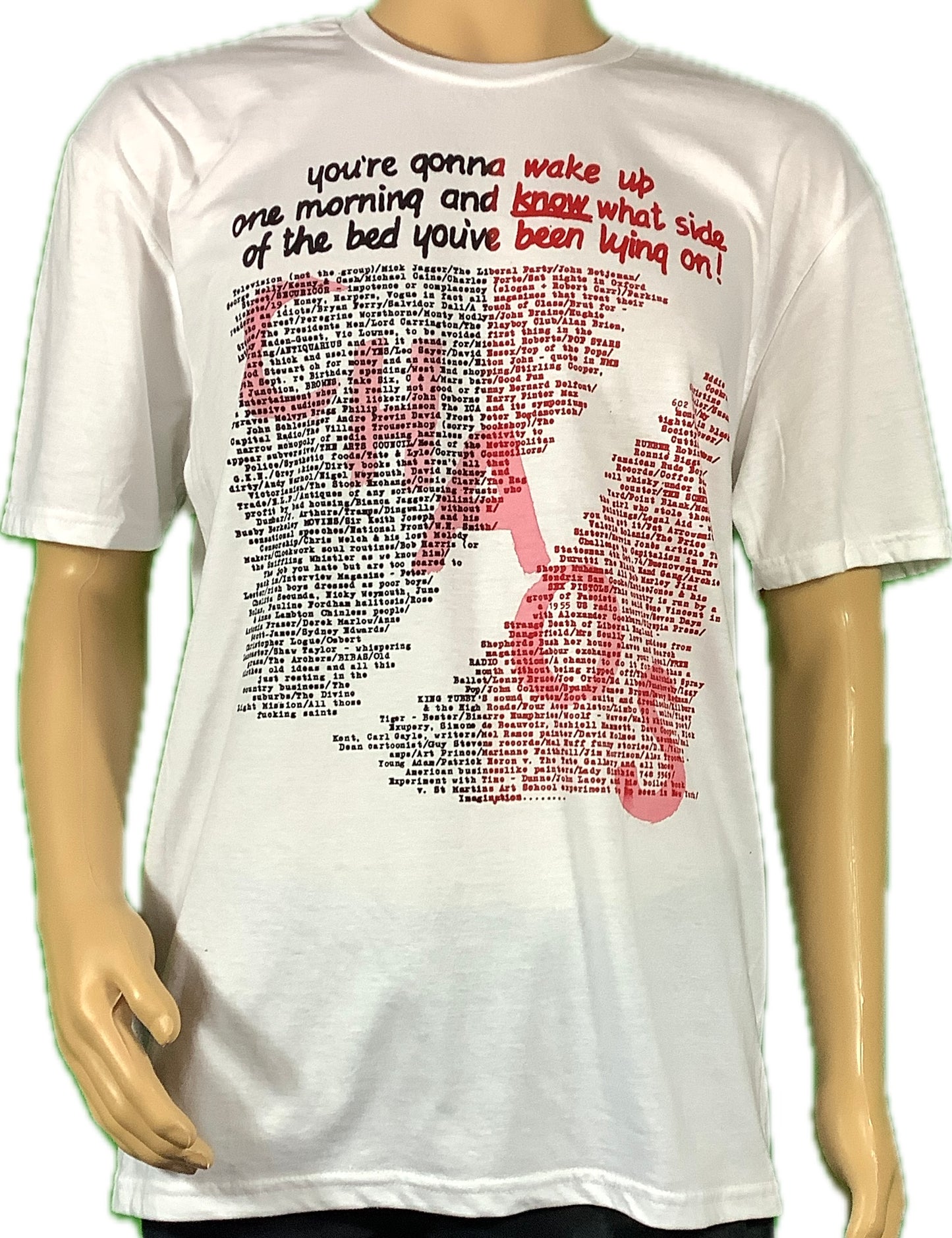 SALE: Wake Up/Chaos on white T-SHIRT size Large