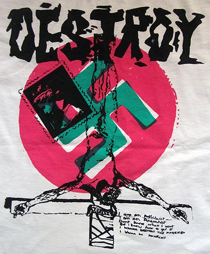 Destroy DIY on white T-SHIRT or MUSLIN