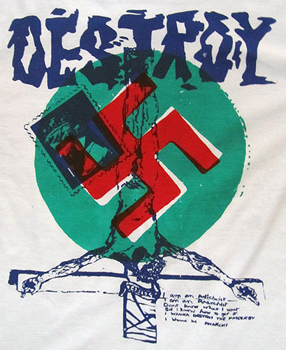 Destroy DIY on white T-SHIRT or MUSLIN