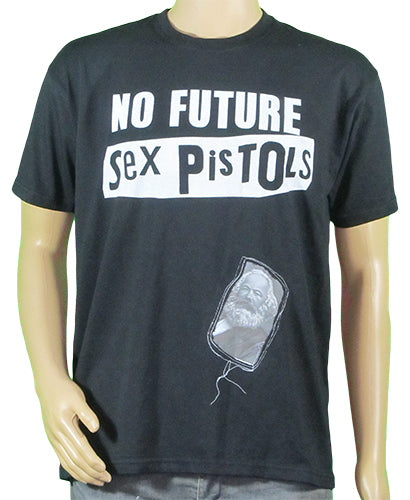 No Future Sex Pistols black t-shirt with Marx patch