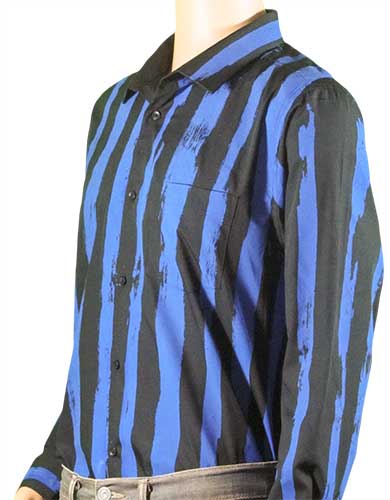 Striped black shirt in blue