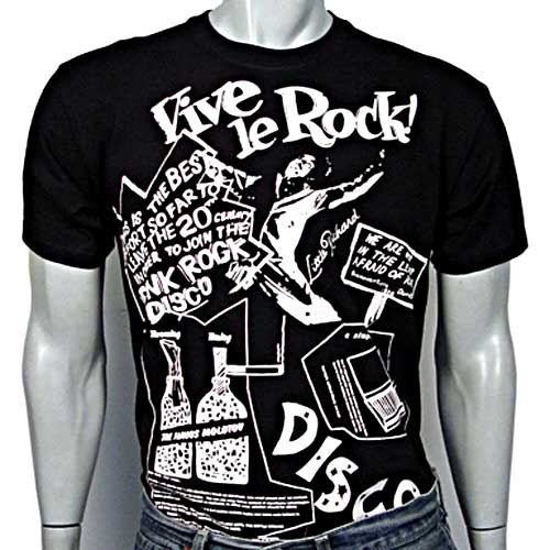 SALE: Vive le Rock black t-shirt XL (62cms across)