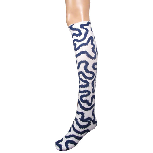 Squiggle stockings in blue