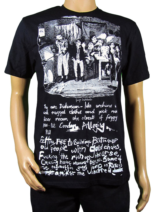 Oliver Twist white print on black t-shirt