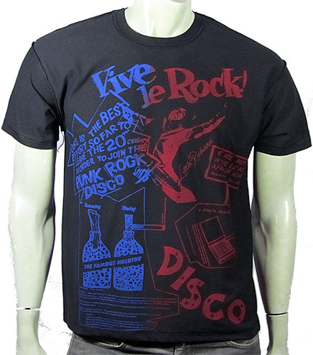 SALE: XL Vive le Rock black t-shirt with slight misprint on back (see photo)