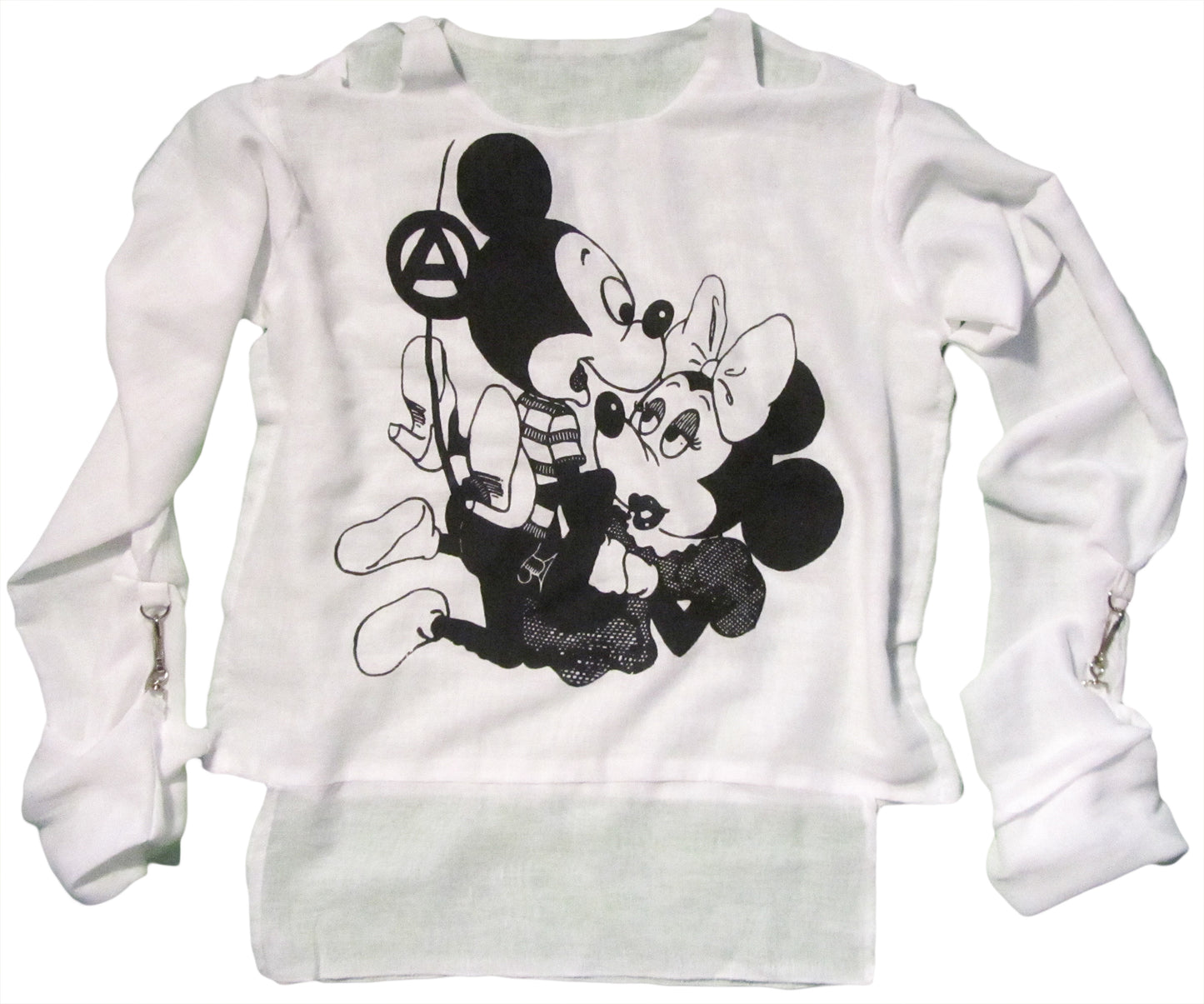 Mickey and Minnie in black on white T-Shirt or MUSLIN