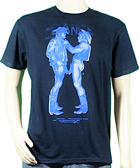 SALE: Medium double printed blue cowboys black tee