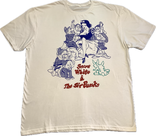 SALE: XL Snow White on white Tee 25” 63 cms across