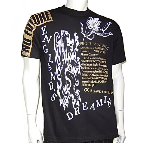 SALE: Englands Dreaming black t-shirt  large 56 cms across