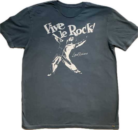 SALE: Little Richard Vive le Rock grey t-shirt Large 56cms wide £15