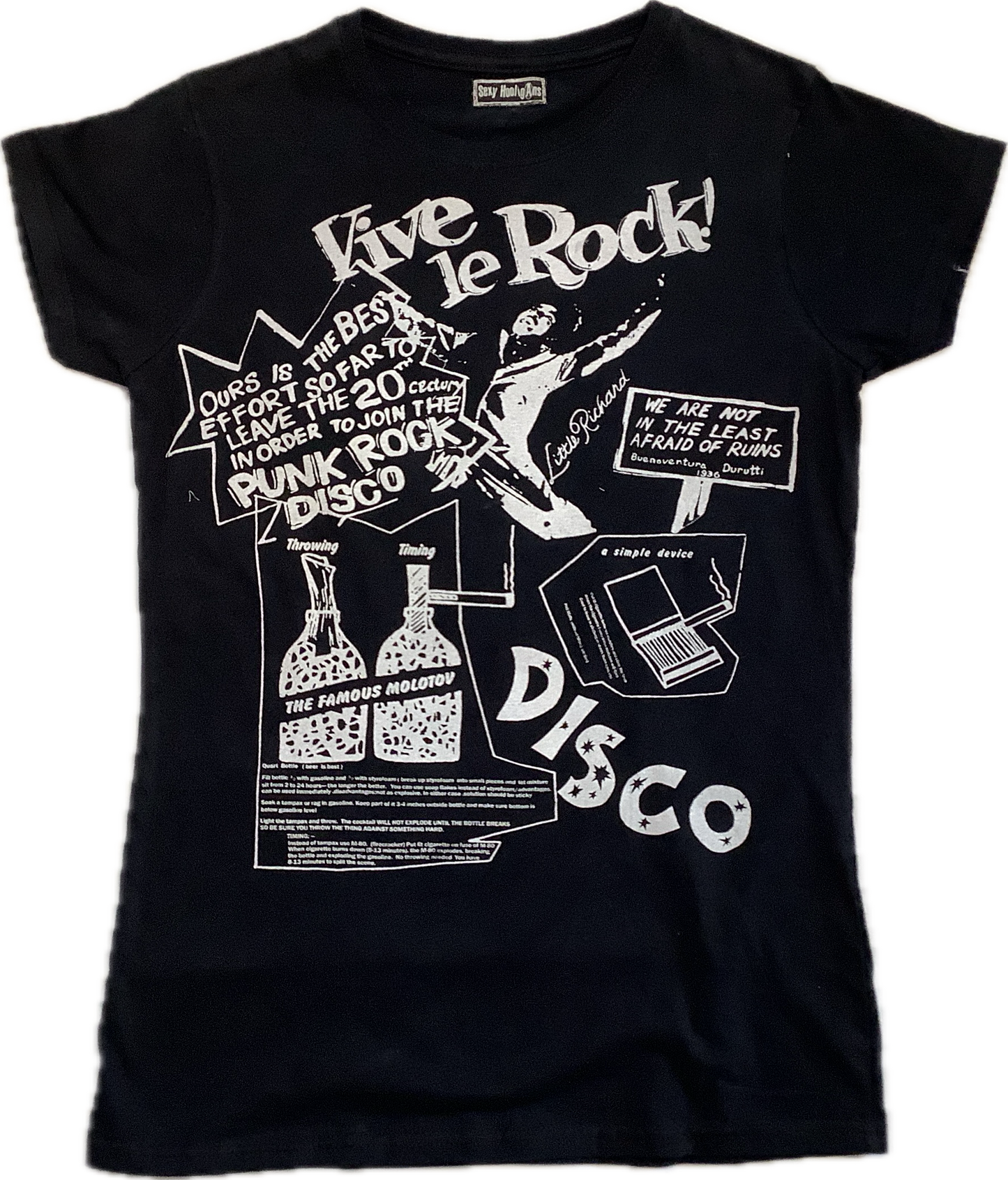 SALE: Vive le Rock white on black WOMEN'S t-shirt £10