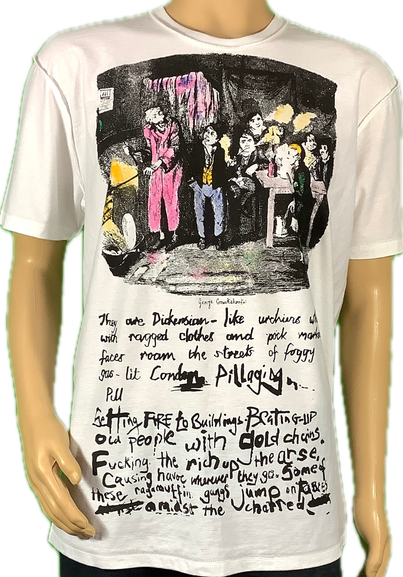 SALE: Oliver Twist on white T-SHIRT size Large