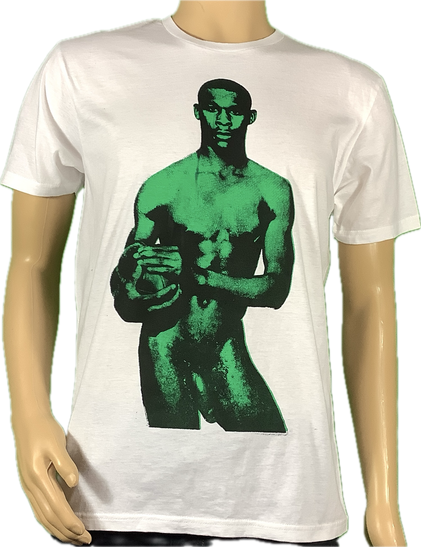 Sample: Footballer green white t-shirt - medium
