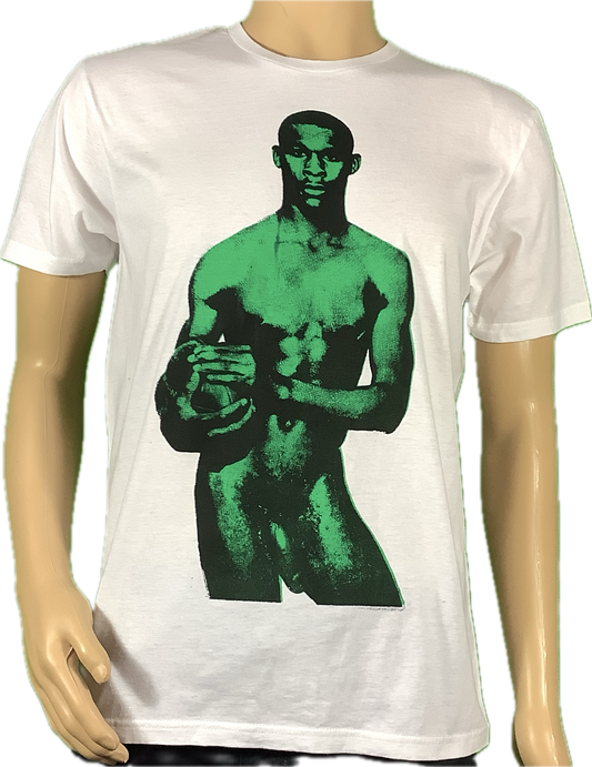 Sample: Footballer green white t-shirt - medium