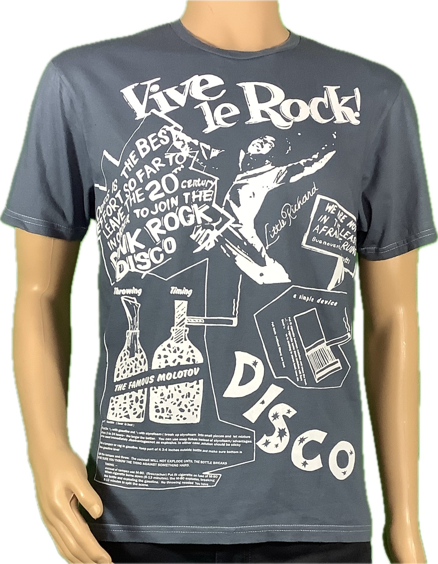 Sample: Vive le Rock  dyed grey t-shirt - medium
