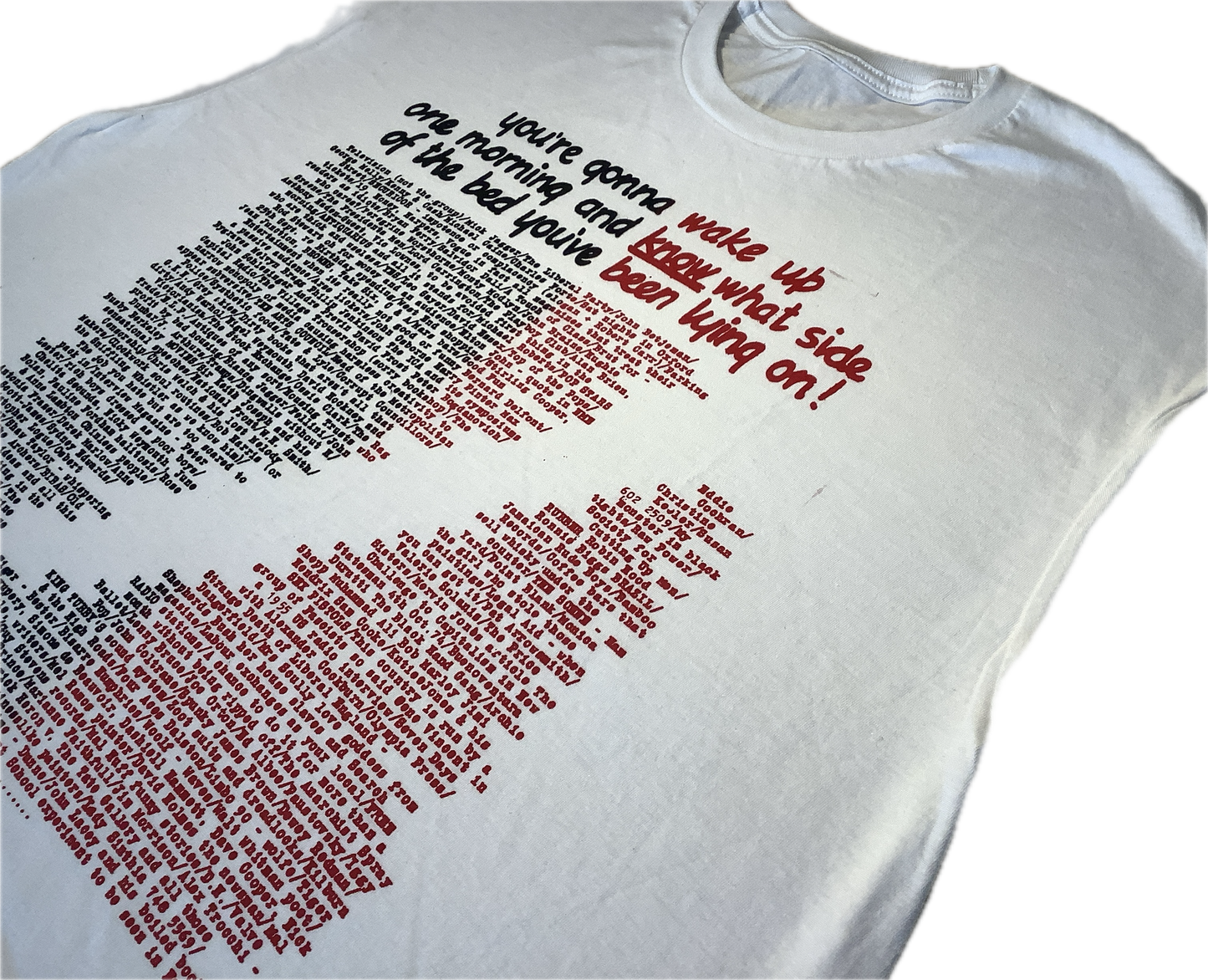 Wake Up in black and red on white T-SHIRT