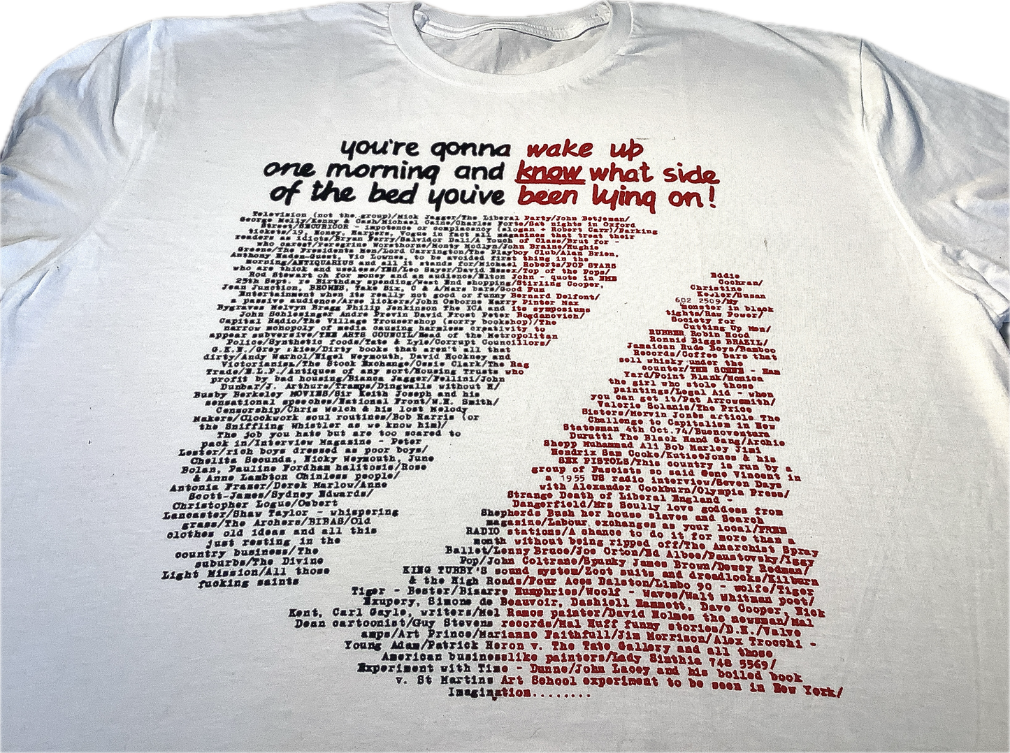 Wake Up in black and red on white T-SHIRT