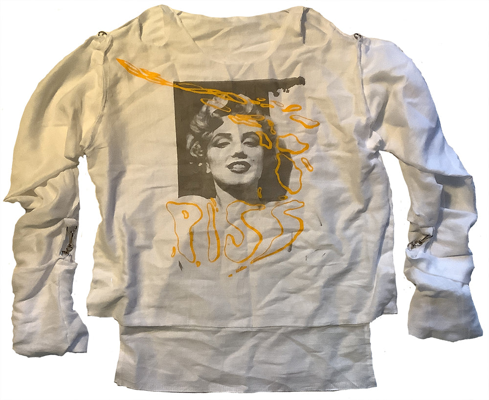Marilyn in grey on white T-SHIRT or MUSLIN